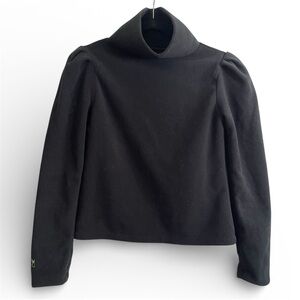 Dudley Stephens Black Cowl Neck Puff Sleeve Sweater